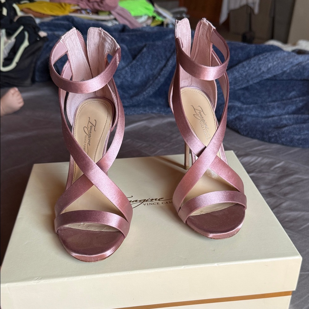 Vince Camuto Women's Blush Satin Heels